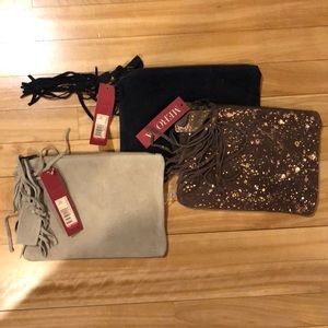Merona suede pouch zip top with matching tassel